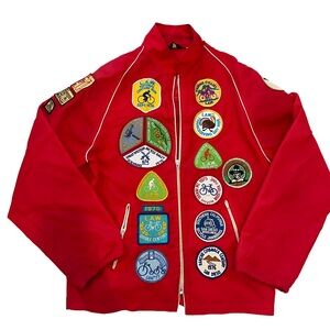 Vintage unisex red cycling Jacket